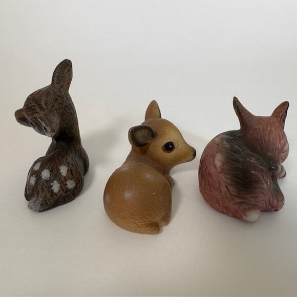 Lefton Figurine (1) Fawn/Deer (2) Unmarked Set, Animals Hand painted VTG - Picture 2 of 15